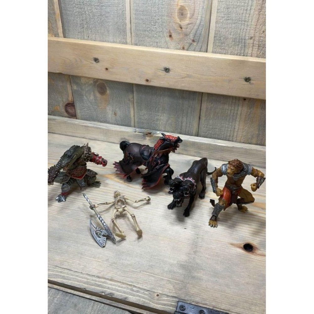 𝅺MIXED lot of collectable Papo toys lion alligator horse skeleton cerberus